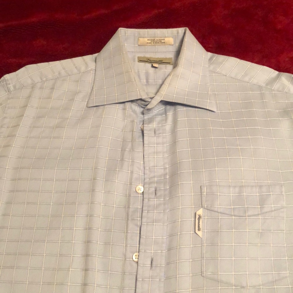 Faconnable Men’s Dress shirt - Blue - 17/36 L